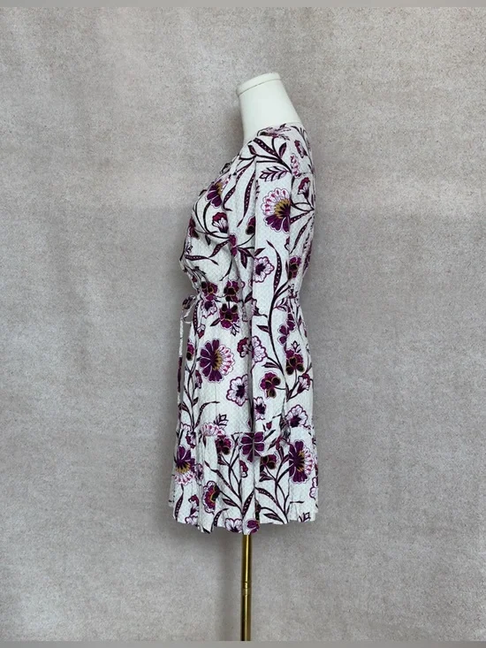 LOFT Chic & Feminine Long-Sleeve Floral Tiered Dress w/ Flattering Cinched Waist - Picture 3 of 5